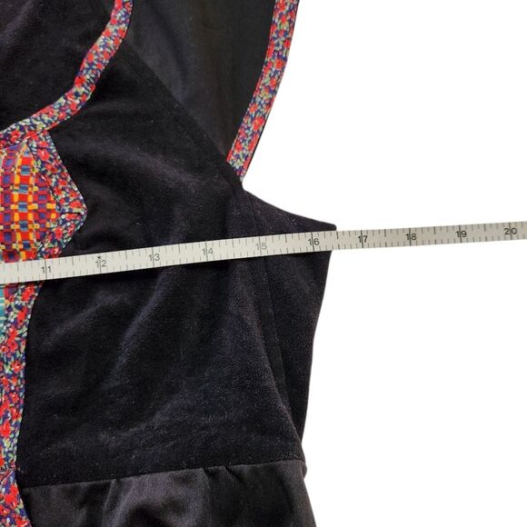 Jody T California Vintage 70s Prairie Midi Dress Black Red Tiered Skirt Small - Picture 10 of 12